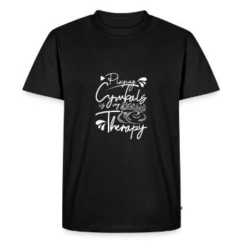 Playing Cymbals is my therapy - Men's Premium Organic T-Shirt - black - Front - Nico (187cm)
