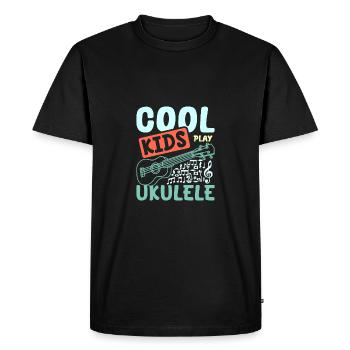 children Cool kids play Ukulele - Men's Premium Organic T-Shirt - black - Front - Nico (187cm)