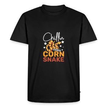 Chillin with my corn snake - Men's Premium Organic T-Shirt - black - Front - Nico (187cm)