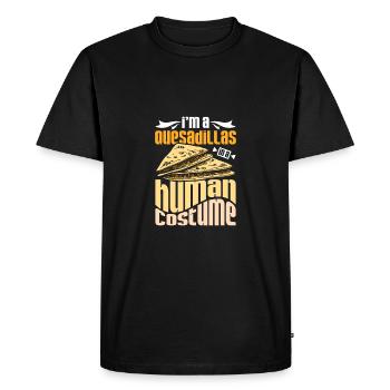 Je suis une quesadillas en costume humain - T-shirt Premium bio Homme - noir - Devant - Nico (187cm)