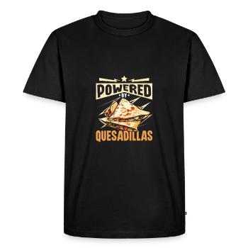 Powererd by Quesadillas - Men's Premium Organic T-Shirt - black - Front - Nico (187cm)