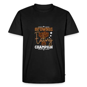 Champion mangeur de brownies - T-shirt Premium bio Homme - noir - Devant - Nico (187cm)