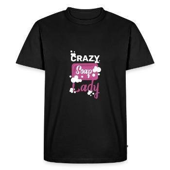 Savonnerie folle savon dame - T-shirt Premium bio Homme - noir - Devant - Nico (187cm)