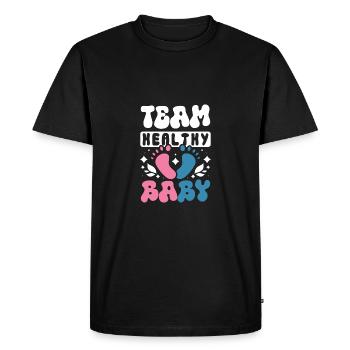 Équipe bébé en bonne santé - T-shirt Premium bio Homme - noir - Devant - Nico (187cm)