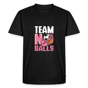 Gender Reveal Team équipe féminine pas de couilles - T-shirt Premium bio Homme - noir - Devant - Nico (187cm)