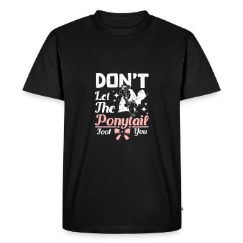 Fille d’aïkido ne vous laissez pas tromper par la queue de cheval - T-shirt Premium bio Homme - noir - Devant - Nico (187cm)