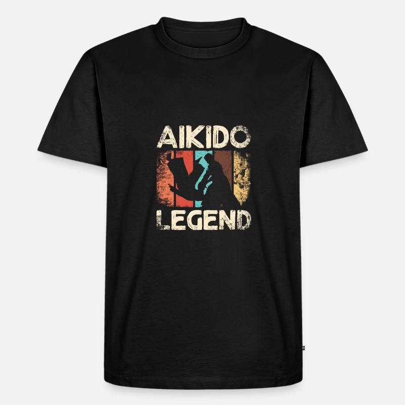 Aikido legend - Männer Premium Bio T-Shirt - Schwarz