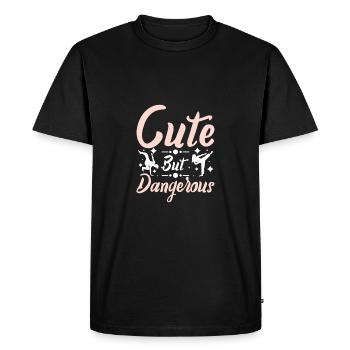 Capoeira fille mignonne mais dangereuse - T-shirt Premium bio Homme - noir - Devant - Nico (187cm)
