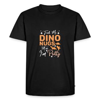 Nourris-moi des pépites de dinosaure dis-moi que je suis jolie - T-shirt Premium bio Homme - noir - Devant - Nico (187cm)