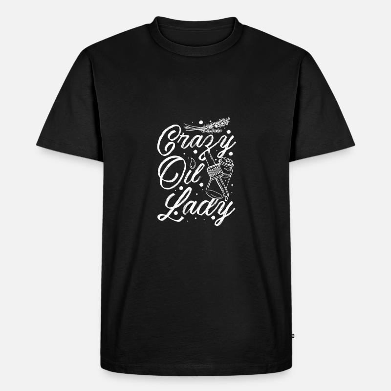 Crazy essential oil lady - Männer Premium Bio T-Shirt - Schwarz