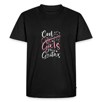 Les filles cool jouent de la guitare - T-shirt Premium bio Homme - noir - Devant - Nico (187cm)