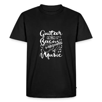 La guitare est le lard de la musique - T-shirt Premium bio Homme - noir - Devant - Nico (187cm)