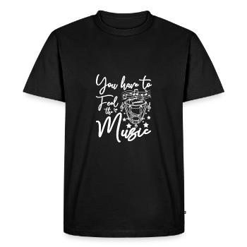You have to feel the music play Timpani - Men's Premium Organic T-Shirt - black - Front - Nico (187cm)