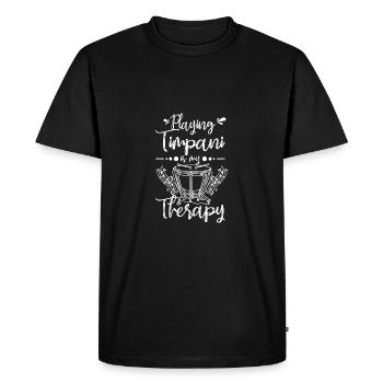 Playing Timpani is my therapy - Men's Premium Organic T-Shirt - black - Front - Nico (187cm)