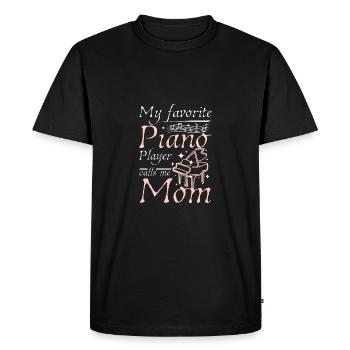 Mother's day My favorite piano player calls me mom - Men's Premium Organic T-Shirt - black - Front - Nico (187cm)