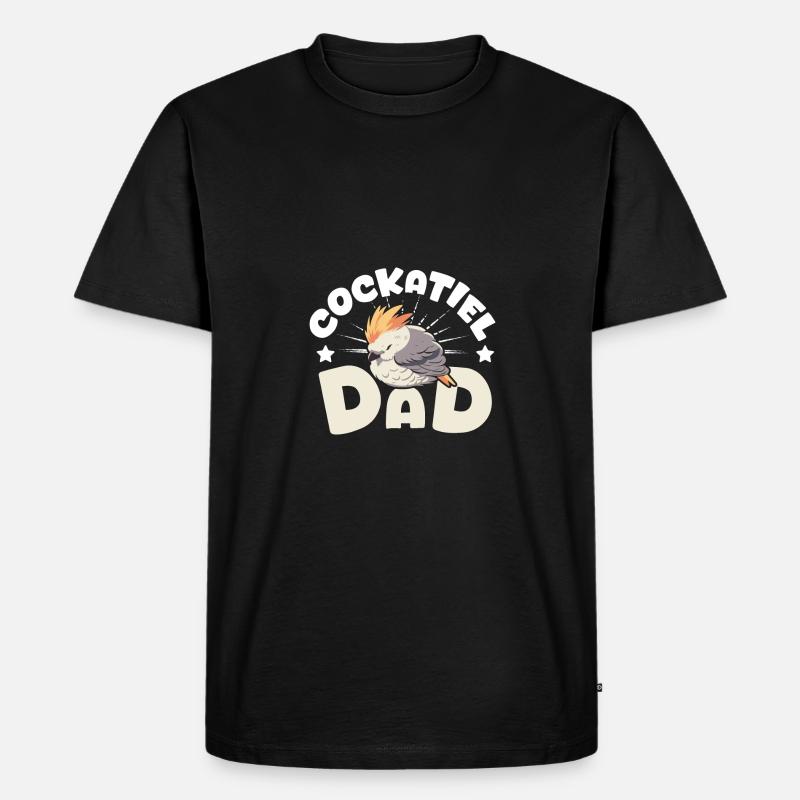 Cockatiel dad - Männer Premium Bio T-Shirt - Schwarz
