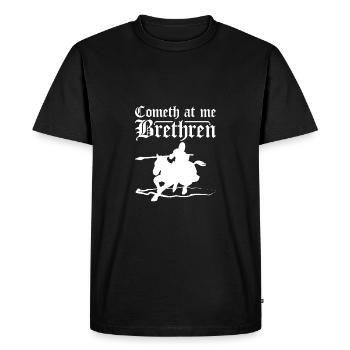 Cometh at me brethren - Men's Premium Organic T-Shirt - black - Front - Nico (187cm)