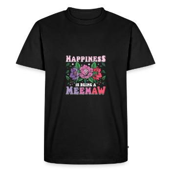 Happiness is being a meemaw - Men's Premium Organic T-Shirt - black - Front - Nico (187cm)