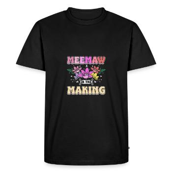 Groovy Flowers Meemaw in the making - Men's Premium Organic T-Shirt - black - Front - Nico (187cm)