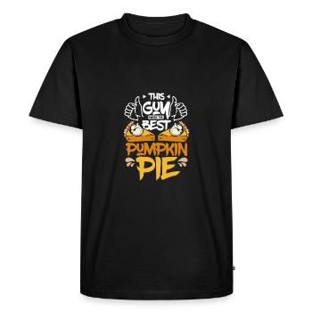 Ce gars fait la meilleure tarte à la citrouille - T-shirt Premium bio Homme - noir - Devant - Nico (187cm)