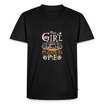 Cette fille fait la meilleure tarte à la citrouille - T-shirt Premium bio Homme - noir - Devant - Nico (187cm)