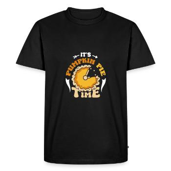C’est l’heure de la tarte à la citrouille - T-shirt Premium bio Homme - noir - Devant - Nico (187cm)