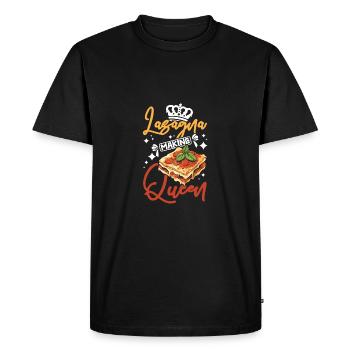 Lasagne faisant la reine - T-shirt Premium bio Homme - noir - Devant - Nico (187cm)
