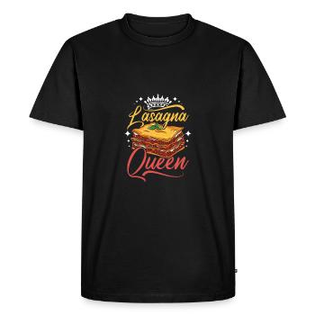 Reine de la lasagne - T-shirt Premium bio Homme - noir - Devant - Nico (187cm)
