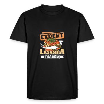 Fabricant de lasagnes expert - T-shirt Premium bio Homme - noir - Devant - Nico (187cm)