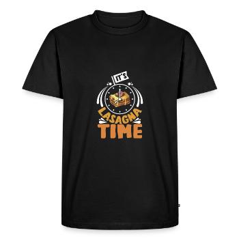 C’est l’heure des lasagnes - T-shirt Premium bio Homme - noir - Devant - Nico (187cm)