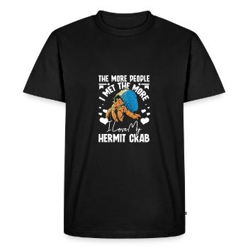Plus je rencontrais, plus j’aime mon bernard-l’ermite - T-shirt Premium bio Homme - noir - Devant - Nico (187cm)