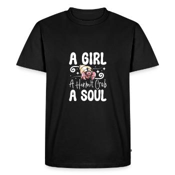 Une fille, un bernard-l’ermite, une âme - T-shirt Premium bio Homme - noir - Devant - Nico (187cm)