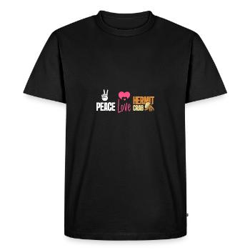 Paix, amour, bernard-l’ermite - T-shirt Premium bio Homme - noir - Devant - Nico (187cm)