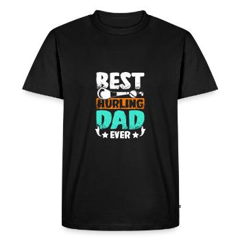 Fathers day Best hurling dad ever - Men's Premium Organic T-Shirt - black - Front - Nico (187cm)