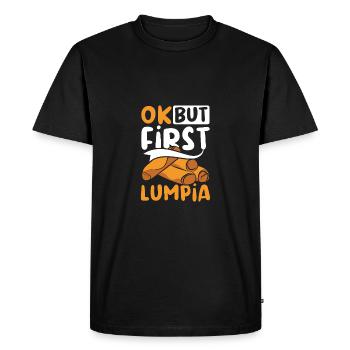 D’accord, mais d’abord lumpia - T-shirt Premium bio Homme - noir - Devant - Nico (187cm)