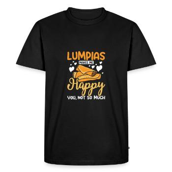 Lumpias make me happy you not so much - Men's Premium Organic T-Shirt - black - Front - Nico (187cm)