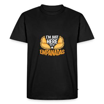Je suis juste ici pour les Empanadas - T-shirt Premium bio Homme - noir - Devant - Nico (187cm)