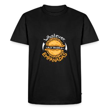 tout ce que je mange des empanadas - T-shirt Premium bio Homme - noir - Devant - Nico (187cm)
