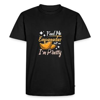 Nourris-moi des empanadas dis-moi que je suis jolie - T-shirt Premium bio Homme - noir - Devant - Nico (187cm)