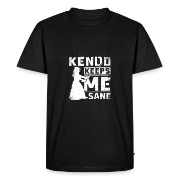 Le kendo me garde sain d’ - T-shirt Premium bio Homme - noir - Devant - Nico (187cm)