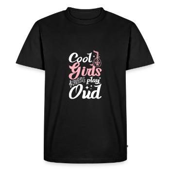 Cool girls play oud - Men's Premium Organic T-Shirt - black - Front - Nico (187cm)