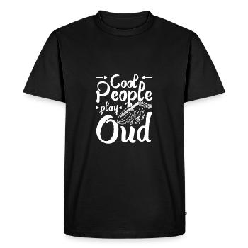 Cool people play oud - Men's Premium Organic T-Shirt - black - Front - Nico (187cm)