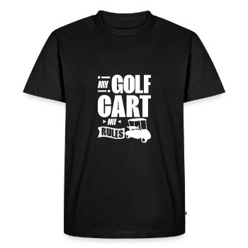 My golf cart my rules - Men's Premium Organic T-Shirt - black - Front - Nico (187cm)