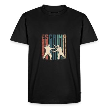 Retro Vintage Escrima - Men's Premium Organic T-Shirt - black - Front - Nico (187cm)