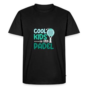 Children Cool kids play Padel - Men's Premium Organic T-Shirt - black - Front - Nico (187cm)