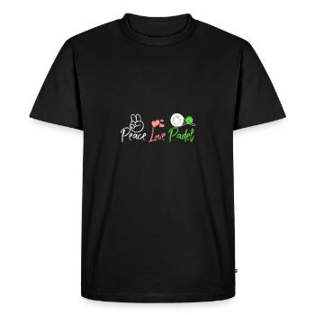 Paix Amour Padel - T-shirt Premium bio Homme - noir - Devant - Nico (187cm)