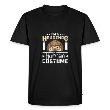 Je suis un hérisson en costume humain - T-shirt Premium bio Homme - noir - Devant - Nico (187cm)
