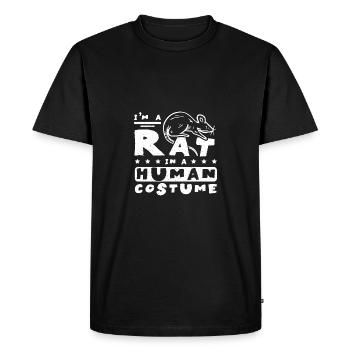 Je suis un rat déguisé en humain - T-shirt Premium bio Homme - noir - Devant - Nico (187cm)