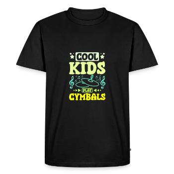 Children cool kids play Cymbals - Men's Premium Organic T-Shirt - black - Front - Nico (187cm)
