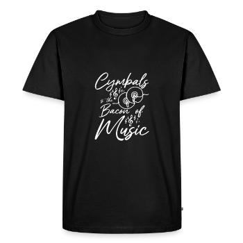 Cymbals the bacon of music - Men's Premium Organic T-Shirt - black - Front - Nico (187cm)